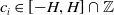 c Subscript i Baseline element of left bracket negative upper H comma upper H right bracket intersection double struck upper Z