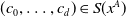 left parenthesis c 0 comma ellipsis comma c Subscript d Baseline right parenthesis element of upper S left parenthesis x Superscript upper A Baseline right parenthesis