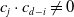 c Subscript j Baseline dot c Subscript d minus i Baseline not equals 0
