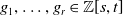 g 1 comma ellipsis comma g Subscript r Baseline element of double struck upper Z left bracket s comma t right bracket