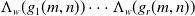 normal upper Lamda Subscript w Baseline left parenthesis g 1 left parenthesis m comma n right parenthesis right parenthesis midline horizontal ellipsis normal upper Lamda Subscript w Baseline left parenthesis g Subscript r Baseline left parenthesis m comma n right parenthesis right parenthesis