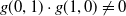 g left parenthesis 0 comma 1 right parenthesis dot g left parenthesis 1 comma 0 right parenthesis not equals 0