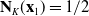 bold upper N Subscript upper K Baseline left parenthesis bold x 1 right parenthesis equals 1 divided by 2