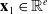 bold x 1 element of double struck upper R Superscript e