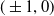 left parenthesis plus or minus 1 comma 0 right parenthesis