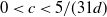 0 less than c less than 5 divided by left parenthesis 31 d right parenthesis