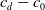 c Subscript d Baseline minus c 0