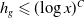 h Subscript g Baseline less than or slanted equals left parenthesis log x right parenthesis Superscript upper C