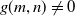 g left parenthesis m comma n right parenthesis not equals 0