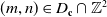 left parenthesis m comma n right parenthesis element of upper D Subscript bold c intersection double struck upper Z squared