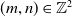 left parenthesis m comma n right parenthesis element of double struck upper Z squared