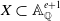 upper X subset of double struck upper A Subscript double struck upper Q Superscript e plus 1