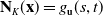 bold upper N Subscript upper K Baseline left parenthesis bold x right parenthesis equals g Subscript bold u Baseline left parenthesis s comma t right parenthesis