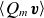 left angle bracket upper Q Subscript m Baseline bold italic v right angle bracket