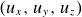 left parenthesis u Subscript x Baseline comma u Subscript y Baseline comma u Subscript z Baseline right parenthesis