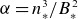 alpha equals n Subscript asterisk Superscript 3 Baseline divided by upper B Subscript asterisk Superscript 2
