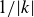 1 divided by StartAbsoluteValue k EndAbsoluteValue