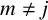m not equals j