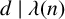d vertical bar lamda left parenthesis n right parenthesis