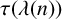 tau left parenthesis lamda left parenthesis n right parenthesis right parenthesis