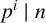 p Superscript i Baseline vertical bar n