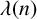 lamda left parenthesis n right parenthesis
