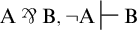 upper A turned ampersand upper B comma not upper A right tack upper B
