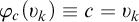 phi Subscript c Baseline left parenthesis upsilon Subscript k Baseline right parenthesis identical to c equals upsilon Subscript k