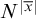 upper N Superscript StartAbsoluteValue x overbar EndAbsoluteValue