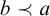 b precedes a