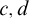 c comma d