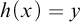 h left parenthesis x right parenthesis equals y