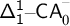 sans serif upper Delta sans serif 1 Superscript sans serif 1 Baseline minus sans serif upper C upper A Subscript 0 Superscript minus