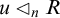 u white left pointing small triangle Subscript n Baseline upper R