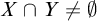 upper X intersection upper Y not equals normal empty set