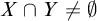 upper X intersection upper Y not equals normal empty set