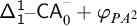 sans serif upper Delta sans serif 1 Superscript sans serif 1 Baseline minus sans serif upper C upper A Subscript 0 Superscript minus Baseline plus phi Subscript upper P upper A squared