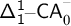 sans serif upper Delta sans serif 1 Superscript sans serif 1 Baseline minus sans serif upper C upper A Subscript 0 Superscript minus