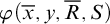 phi left parenthesis x overbar comma y comma upper R overbar comma upper S right parenthesis
