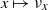 x right arrow from bar nu Subscript x
