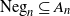 Neg Subscript n Baseline subset of or equal to upper A Subscript n