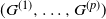 left parenthesis upper G Superscript left parenthesis 1 right parenthesis Baseline comma ellipsis comma upper G Superscript left parenthesis p right parenthesis Baseline right parenthesis