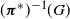 left parenthesis bold italic pi Superscript asterisk Baseline right parenthesis Superscript negative 1 Baseline left parenthesis upper G right parenthesis