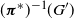 left parenthesis bold italic pi Superscript asterisk Baseline right parenthesis Superscript negative 1 Baseline left parenthesis upper G Superscript prime Baseline right parenthesis