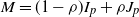 upper M equals left parenthesis 1 minus rho right parenthesis upper I Subscript p Baseline plus rho upper J Subscript p