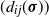 left parenthesis d Subscript i j Baseline left parenthesis bold italic sigma right parenthesis right parenthesis