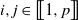 i comma j element of left bracket left bracket 1 comma p right bracket right bracket