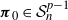 bold italic pi 0 element of script upper S Subscript n Superscript p minus 1