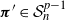 bold italic pi prime element of script upper S Subscript n Superscript p minus 1