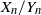 upper X Subscript n Baseline divided by upper Y Subscript n